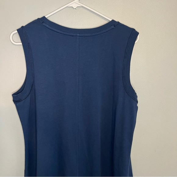 Talbots Sleeveless Maxi Dress Casual Loungewear Pocket Sz XL Blue Boho basic - Picture 10 of 11